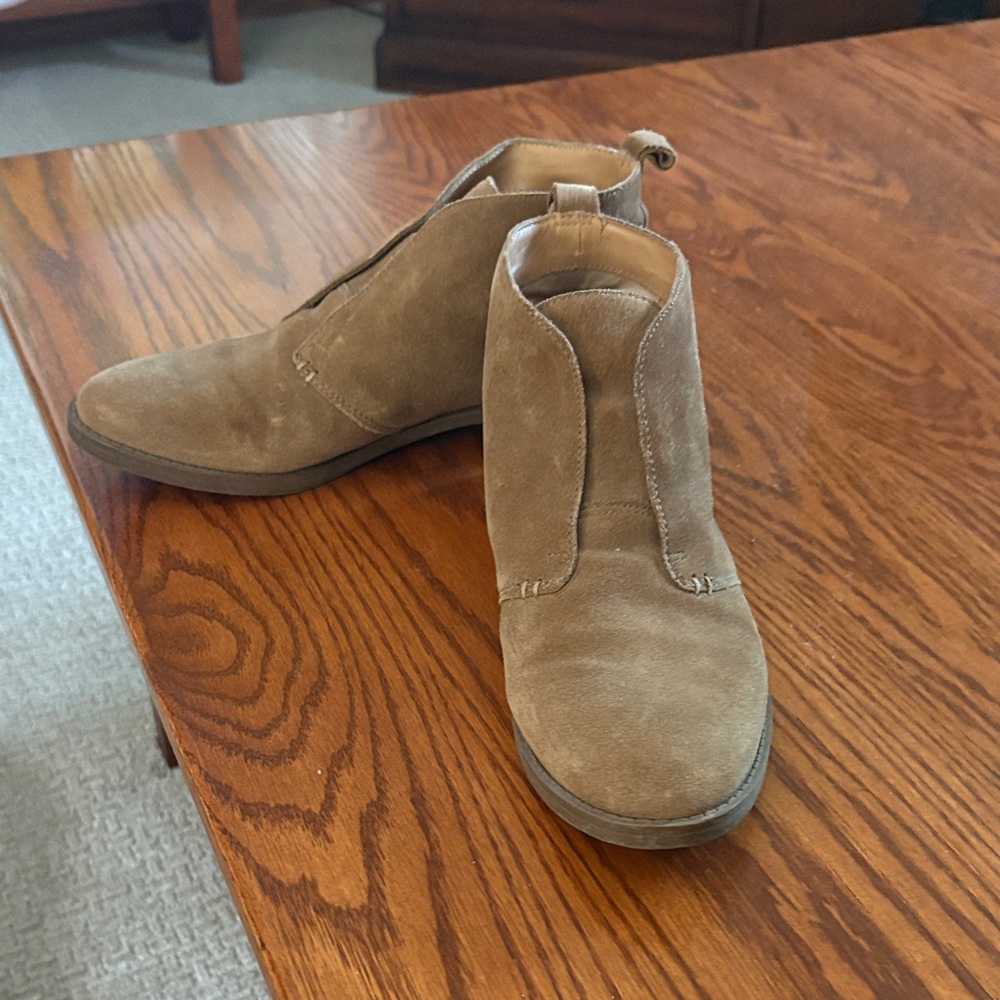 Franco Sarto Tan Suede Ankle Boots